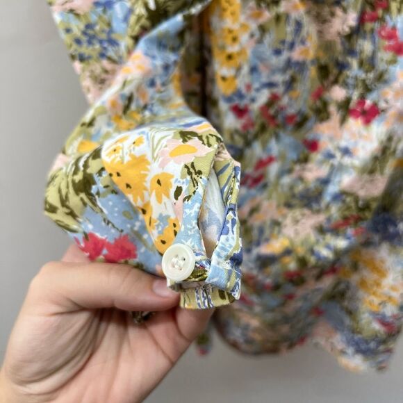 Reformation Kenzi floral sweetheart neckline smocked back mini dress - Picture 4 of 9